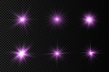 Parlak ışık yıldızı, mor güneş ışınları, güneş ışığı.