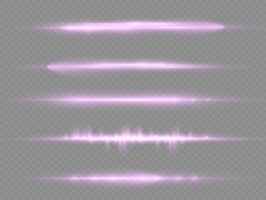 Mor parlak çizgi, mor yatay ışık ışınları.