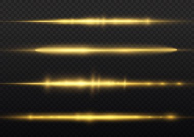 Yatay ışık ışını, parlak sarı yatay çizgi