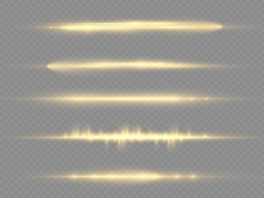 Altın parlak çizgi, sarı yatay ışık huzmesi