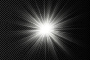 Parlayan beyaz ışık, patlayan güneş ışınları..
