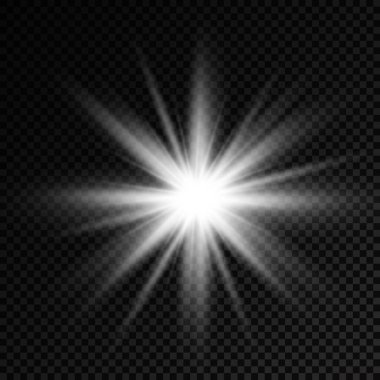 Parlak ışık yıldızı, beyaz güneş ışınları, güneş ışığı.