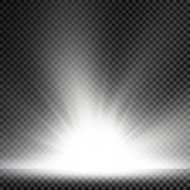 Yıldız patlaması, beyaz parlayan ışıklar güneş ışınları.