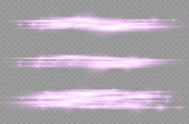 Mor parlak çizgi, mor yatay ışık ışınları.