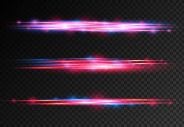 Червоно-блакитна лінія поліції, горизонтальні світлові промені — стоковий вектор