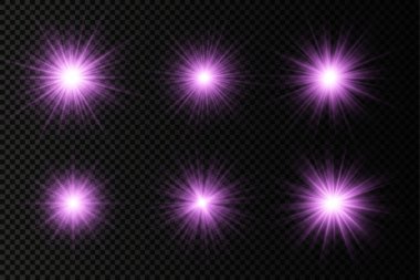 Parlak ışık yıldızı, mor güneş ışınları, güneş ışığı.