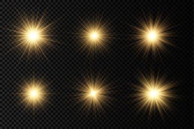 Parlak ışık yıldızı, sarı güneş ışınları, güneş ışığı.
