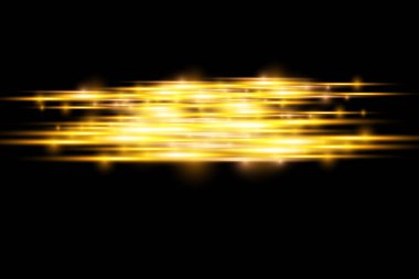 Altın parlak çizgi, sarı yatay ışık huzmesi