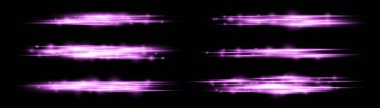 Mor parlak çizgi, mor yatay ışık ışınları.