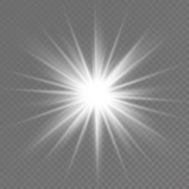 Parlak ışık yıldızı, beyaz güneş ışınları, güneş ışığı.
