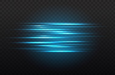 Yatay ışık ışınları, ışık hızı çizgisi, mavi ışık