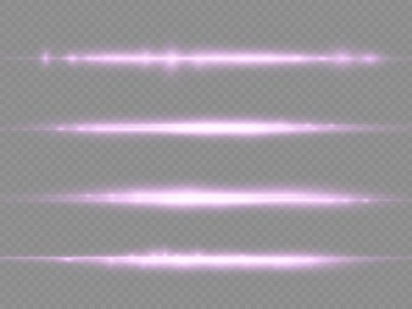 Mor parlak çizgi, mor yatay ışık ışınları.