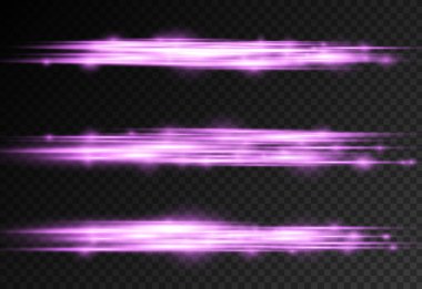 Mor parlak çizgi, mor yatay ışık ışınları.