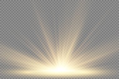 Yıldız patlaması, sarı parlayan ışıklar güneş ışınları.