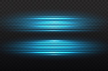 Yatay ışık ışınları, ışık hızı çizgisi, mavi ışık