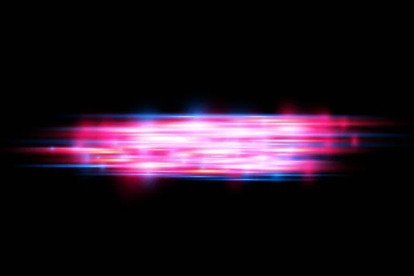 Línea de policía de movimiento azul rojo, rayos de luz horizontales — Vector de stock