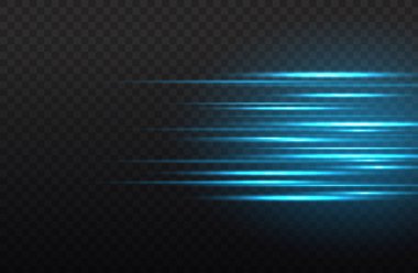 Yatay ışık ışınları, ışık hızı çizgisi, mavi ışık