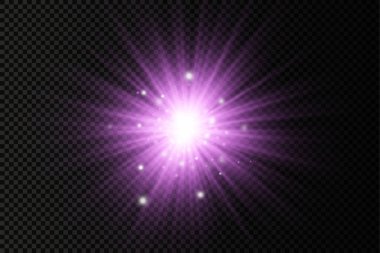 Parlak ışık yıldızı, mor güneş ışınları, güneş ışığı.