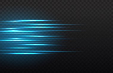 Yatay ışık ışınları, ışık hızı çizgisi, mavi ışık