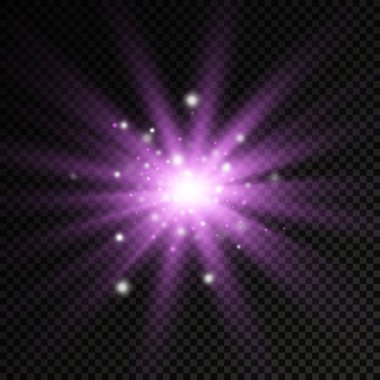 Parlak ışık yıldızı, mor güneş ışınları, güneş ışığı.