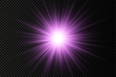 Parlak ışık yıldızı, mor güneş ışınları, güneş ışığı.