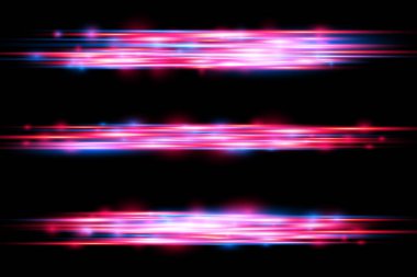 Kırmızı mavi hareketli polis hattı, yatay ışık huzmeleri