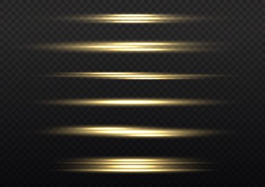Altın parlak çizgi, sarı yatay ışık huzmesi
