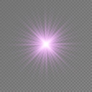 Mor parlak ışık yıldızı, menekşe patlaması güneş ışınları.