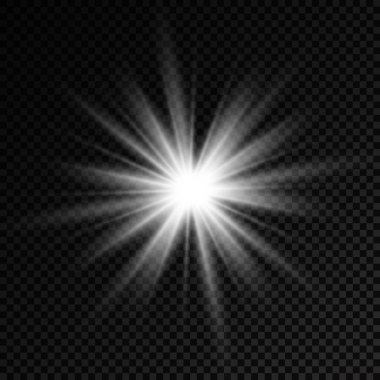Parlak ışık yıldızı, beyaz güneş ışınları, güneş ışığı.