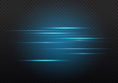 Yatay ışık ışınları, ışık hızı çizgisi, mavi ışık