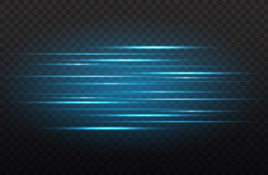 Yatay ışık ışınları, ışık hızı çizgisi, mavi ışık