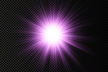Parlak ışık yıldızı, mor güneş ışınları, güneş ışığı.