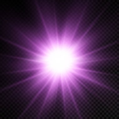 Parlak ışık yıldızı, mor güneş ışınları, güneş ışığı.