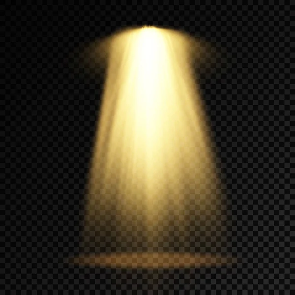 Sárga reflektorfény arany vetítőfény — Stock Vector