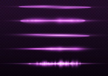 Yatay mor ışık ışınları, flaş mor çizgi.