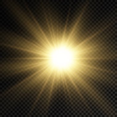 Parlak ışık yıldızı, sarı güneş ışınları, güneş ışığı.