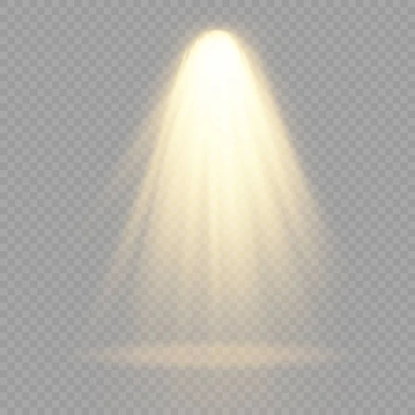 Un projecteur d'éclairage jaune projecteur doré — Image vectorielle