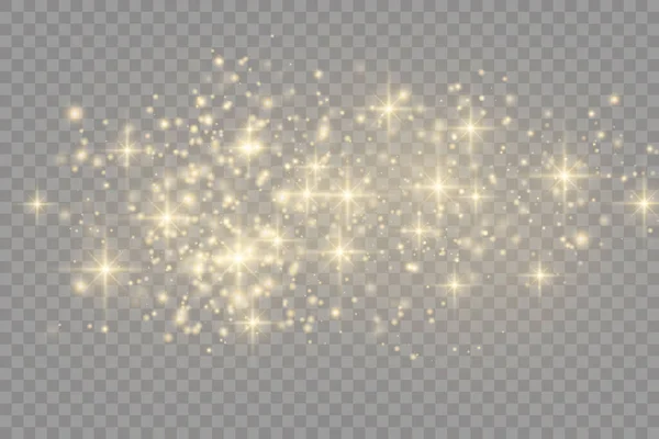 Sarı toz parçacıkları, altın kıvılcımlar, ışıklar, yıldız