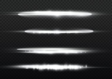 Yatay ışık ışınları, parlayan beyaz yatay çizgi
