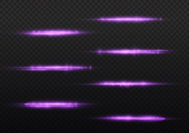 Mor parlak çizgi, mor yatay ışık ışınları.