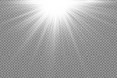 Parlak patlamalı güneş ışığı, parlak güneş ışınları.