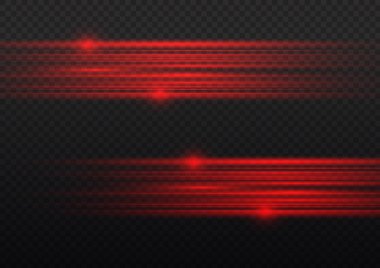 Yatay ışık ışınları, parlayan kırmızı yatay çizgi