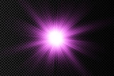 Parlak ışık yıldızı, mor güneş ışınları, güneş ışığı.