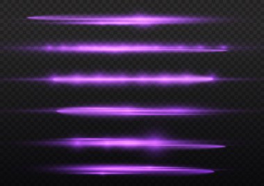 Mor parlak çizgi, mor yatay ışık ışınları.