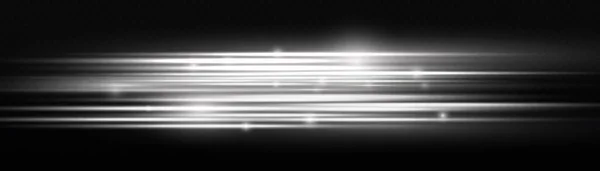 Горизонтальные лучи света, блеск белой горизонтальной линии — стоковый вектор