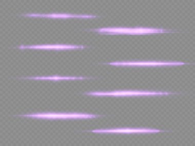 Mor parlak çizgi, mor yatay ışık ışınları.