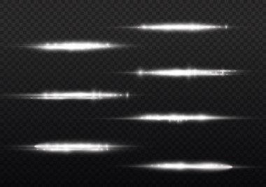 Yatay ışık ışınları, parlayan beyaz yatay çizgi