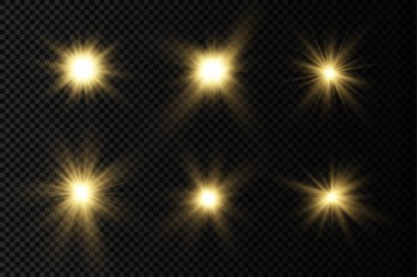 Parlak ışık yıldızı, sarı güneş ışınları, güneş ışığı.