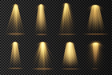 Sarı bir spot ışığı altın projektör ışığı