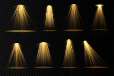 Sarı bir spot ışığı altın projektör ışığı